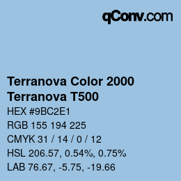 カラーコード: Terranova Color 2000 - Terranova T500 | qconv.com