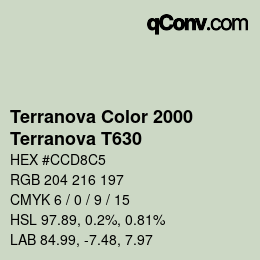 カラーコード: Terranova Color 2000 - Terranova T630 | qconv.com