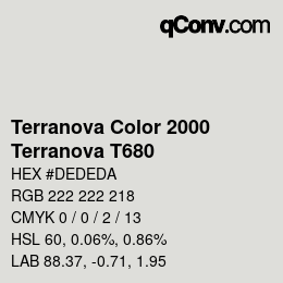 カラーコード: Terranova Color 2000 - Terranova T680 | qconv.com