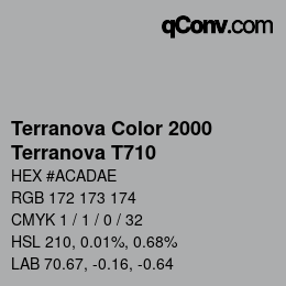 Código de color: Terranova Color 2000 - Terranova T710 | qconv.com