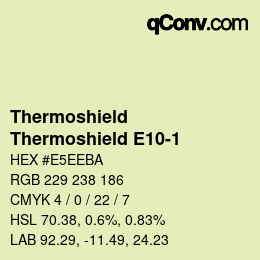 Color code: Thermoshield - Thermoshield E10-1 | qconv.com