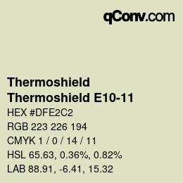 Color code: Thermoshield - Thermoshield E10-11 | qconv.com