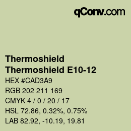 カラーコード: Thermoshield - Thermoshield E10-12 | qconv.com