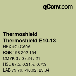 カラーコード: Thermoshield - Thermoshield E10-13 | qconv.com