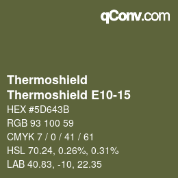 カラーコード: Thermoshield - Thermoshield E10-15 | qconv.com