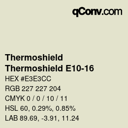 Code couleur: Thermoshield - Thermoshield E10-16 | qconv.com