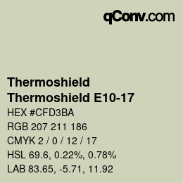 Color code: Thermoshield - Thermoshield E10-17 | qconv.com