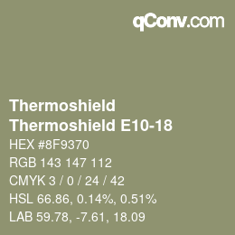 カラーコード: Thermoshield - Thermoshield E10-18 | qconv.com