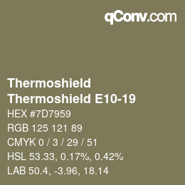 カラーコード: Thermoshield - Thermoshield E10-19 | qconv.com