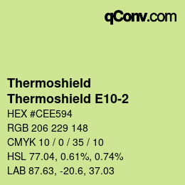 Color code: Thermoshield - Thermoshield E10-2 | qconv.com