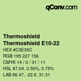 Color code: Thermoshield - Thermoshield E10-22 | qconv.com