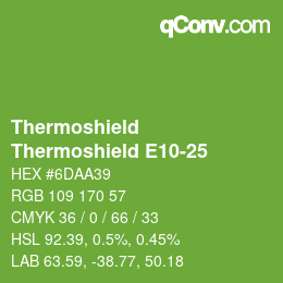 カラーコード: Thermoshield - Thermoshield E10-25 | qconv.com