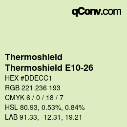 カラーコード: Thermoshield - Thermoshield E10-26 | qconv.com