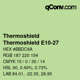 Color code: Thermoshield - Thermoshield E10-27 | qconv.com
