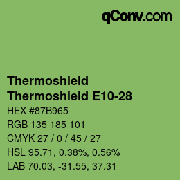 カラーコード: Thermoshield - Thermoshield E10-28 | qconv.com