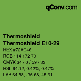 カラーコード: Thermoshield - Thermoshield E10-29 | qconv.com