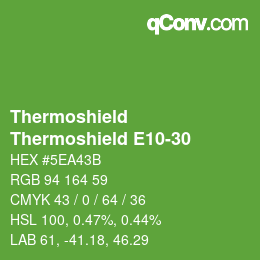 Color code: Thermoshield - Thermoshield E10-30 | qconv.com