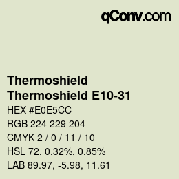 カラーコード: Thermoshield - Thermoshield E10-31 | qconv.com