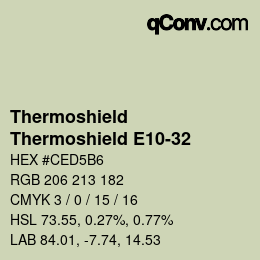 カラーコード: Thermoshield - Thermoshield E10-32 | qconv.com