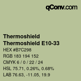 Color code: Thermoshield - Thermoshield E10-33 | qconv.com