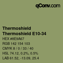 カラーコード: Thermoshield - Thermoshield E10-34 | qconv.com