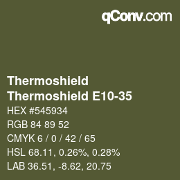 Color code: Thermoshield - Thermoshield E10-35 | qconv.com