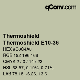 Farbcode: Thermoshield - Thermoshield E10-36 | qconv.com