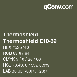 カラーコード: Thermoshield - Thermoshield E10-39 | qconv.com