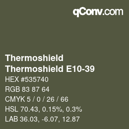 Color code: Thermoshield - Thermoshield E10-39 | qconv.com