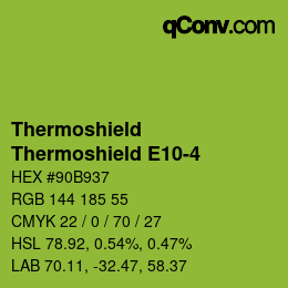 Color code: Thermoshield - Thermoshield E10-4 | qconv.com