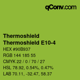 Código de color: Thermoshield - Thermoshield E10-4 | qconv.com