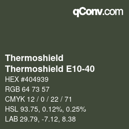 Color code: Thermoshield - Thermoshield E10-40 | qconv.com
