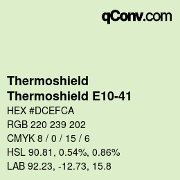 Color code: Thermoshield - Thermoshield E10-41 | qconv.com