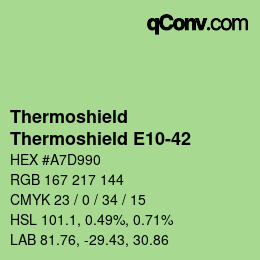 Color code: Thermoshield - Thermoshield E10-42 | qconv.com