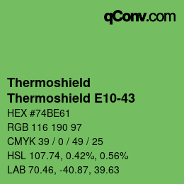 Color code: Thermoshield - Thermoshield E10-43 | qconv.com