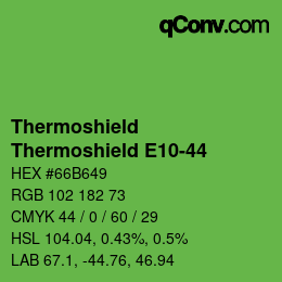 Color code: Thermoshield - Thermoshield E10-44 | qconv.com