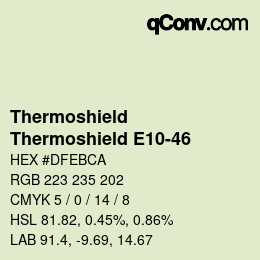 Color code: Thermoshield - Thermoshield E10-46 | qconv.com