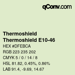 Código de color: Thermoshield - Thermoshield E10-46 | qconv.com