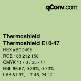 Color code: Thermoshield - Thermoshield E10-47 | qconv.com