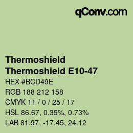 カラーコード: Thermoshield - Thermoshield E10-47 | qconv.com