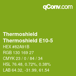 Color code: Thermoshield - Thermoshield E10-5 | qconv.com