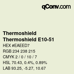 カラーコード: Thermoshield - Thermoshield E10-51 | qconv.com