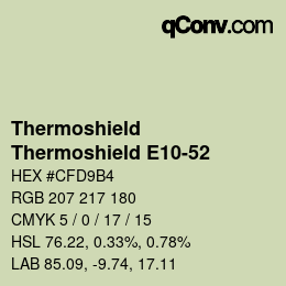 Código de color: Thermoshield - Thermoshield E10-52 | qconv.com
