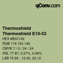 Color code: Thermoshield - Thermoshield E10-53 | qconv.com