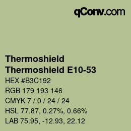 カラーコード: Thermoshield - Thermoshield E10-53 | qconv.com