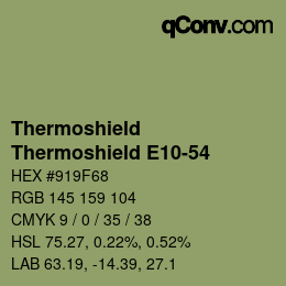 カラーコード: Thermoshield - Thermoshield E10-54 | qconv.com
