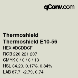 カラーコード: Thermoshield - Thermoshield E10-56 | qconv.com