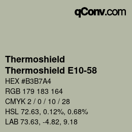カラーコード: Thermoshield - Thermoshield E10-58 | qconv.com