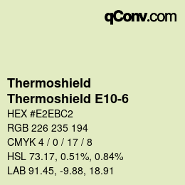 カラーコード: Thermoshield - Thermoshield E10-6 | qconv.com