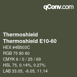Color code: Thermoshield - Thermoshield E10-60 | qconv.com